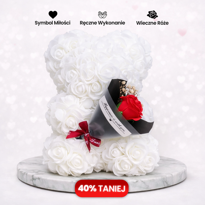 Ręcznie Wykonany - Różany Miś