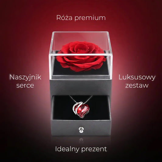Prezent Miłości - Wieczna róża z naszyjnikiem